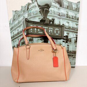 Coach F20476 Christie Carryall Crossgrain Leather Purse IN NUDE PINK MULTI